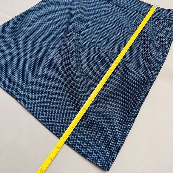 Loft Women’s Sz 8 A-Line Midi Skirt Blue Side Pockets Above Knee Zipper 0826 - Picture 12 of 13